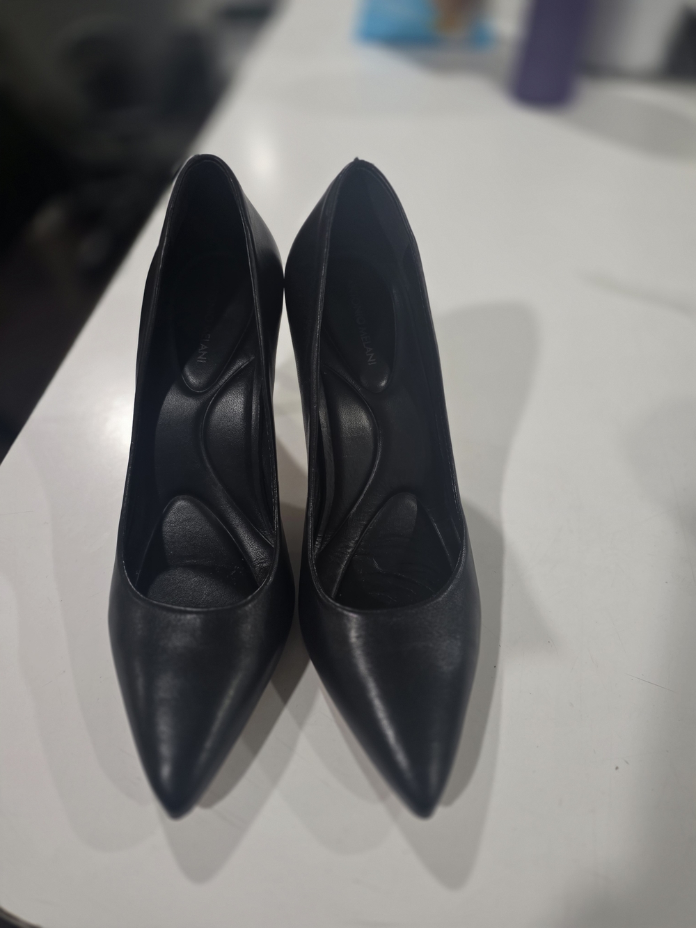 ANTONIO MELANI Black Pointed-Toe Stiletto Pumps